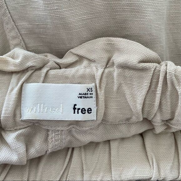 ARITZIA-WILFRED Free Harulia Linen Blend Paper-bag Waist High Rise Shorts - Picture 7 of 8